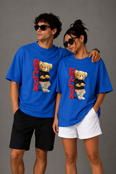 FECCY Premium Relax Printed Unisex Oversize Women's T-Shirt Men's T-Shirt Cot...