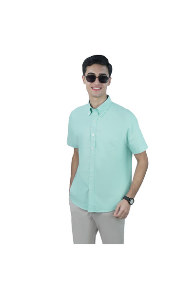 Giordano Men’s Regular Fit Wrinkle‑Free Short Sleeve Oxford Shirt