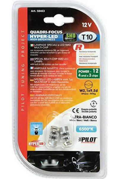Lampa Λάμπες Αυτοκινήτου & Μοτοσικλέτας Quadrifocus T10 Canbus LED 6500K Ψυχρ...