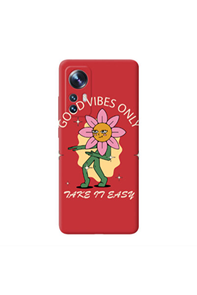 Other Xiaomi Mi 12 Pro Good Vibes Only Red Colored Silicone TPU Θήκη