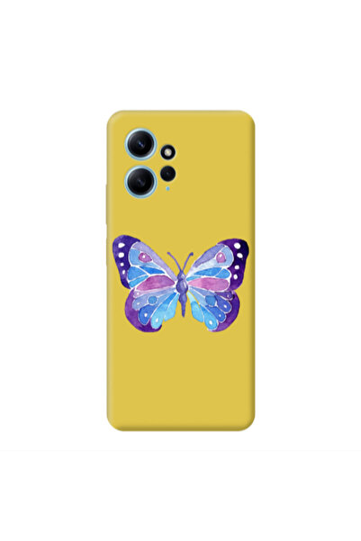 Other Xiaomi Redmi Note 12 4G Big Butterfly Yellow Colored Silicone TPU Θήκη