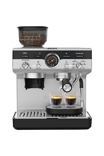 Krups Espressor Manual XP801T Precision, 1050W, 15 Bar, 1.5L, Duza Abur Inox,...