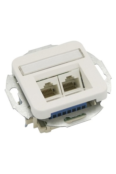 OEM Priză date RJ45 dublă Roth Lange Basic Cat.3, alb