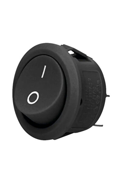 OEM Întrerupător rotund cu două poziții On/Off, 230 V, negru