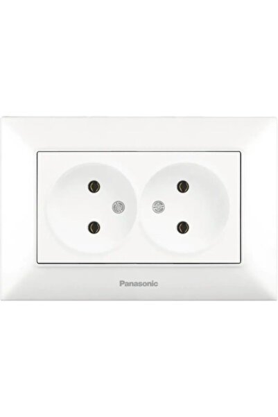 OEM Priză dublă fără împământare Panasonic Arkedia Slim, alb, incl. ramă