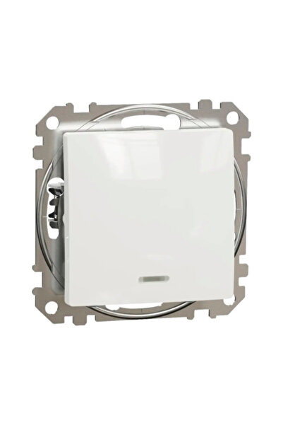 OEM Buton simplu Schneider Sedna Design, cu lumina, alb