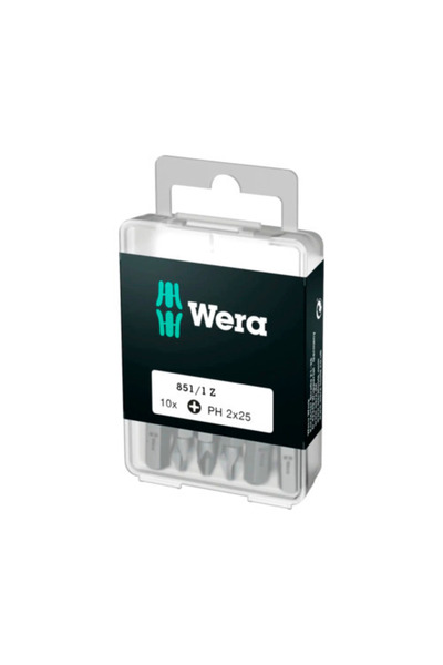 OEM Wera PH2 x 25mm μύτες, Σετ Ανάγλυφες και Επίπεδες, 10 τεμάχια