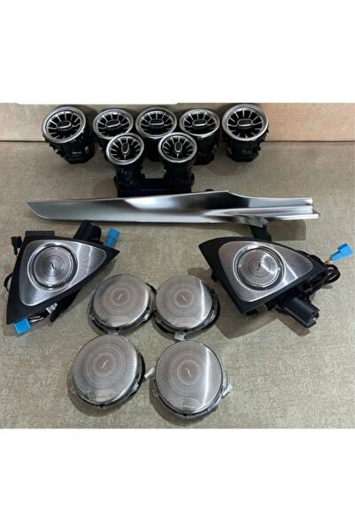 AksoyTuning Mercedes W205 Işıklı Ön Arka Havalandırma Torpido Göğüs Çıta Işık...