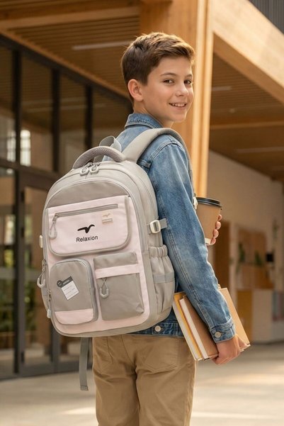 Relaxion Unisex School Backpack Travel Camping Daily Student Backpack School Bag 2469 Green
