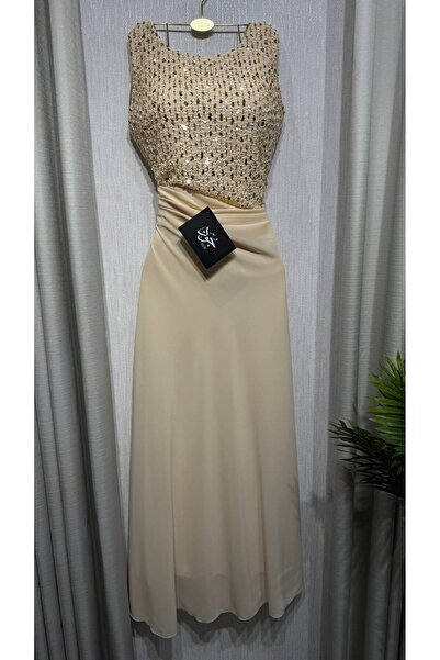 Jood Shiny Embroidered Midi Dress