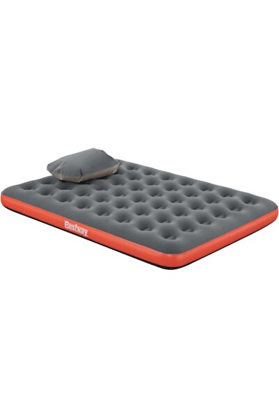 BESTWAY Roll & Relax Saltea Gonflabilă Queen, 203x152x22 cm, gri-roșu