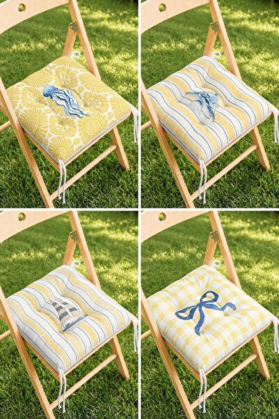 Home 4’lü Deniz Temalı Denizanası ve Yelkenli Desenli Bağcıklı Pofidik Sandal...
