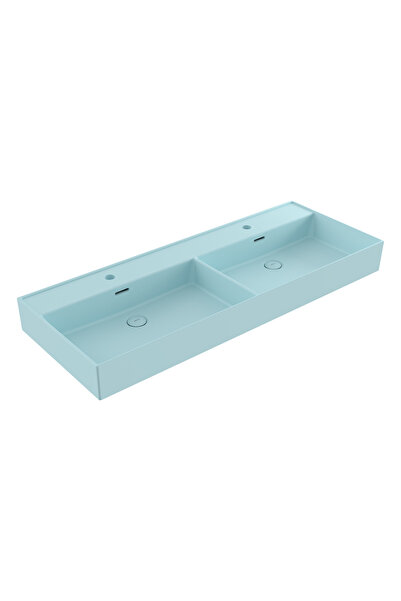 Bocchi MİLANO ÇİFT GÖZLÜ LAVABO 120 CM MAT BUZ MAViSİ