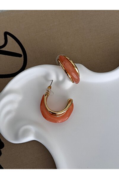 HERCY Colorfast Vip Model Enamel Half Hoop Earrings |   Women's Bijouterie Su...
