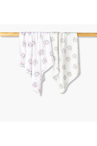 Disney Pack of 2 Receiving Blanket with Marie Print