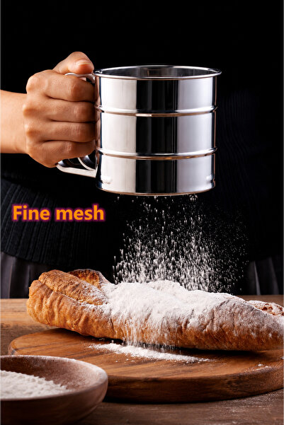 Generic Premium Stainless Steel Flour Sifter with Fine Mesh Screen | One-Hand...