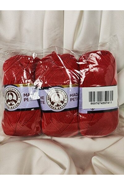 Ören Bayan Madame Peti̇te Antipilling Red Hand Knitting Yarn (3 Pieces) (Amig...