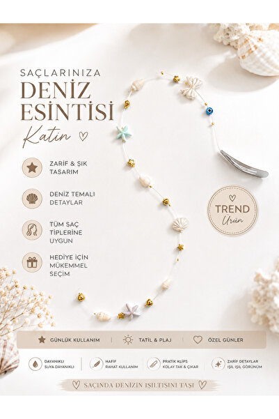 TUTU DESİGN Saç Boncuğu Çıtçıt Tokalı Model