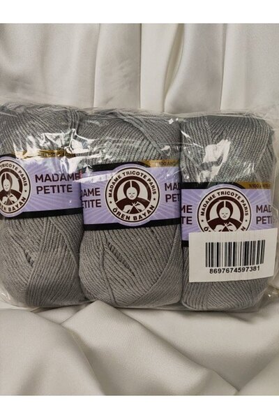 Ören Bayan Madame Peti̇te Antipilling Silver Hand Knitting Yarn (3 Pieces) (A...