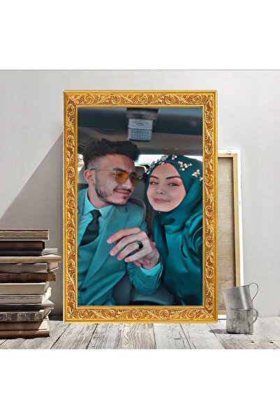 özkacar Kişiye Özel Kanvas Tablo Altın Dijital Çerçeve Ev Duvar Salon Ofis Dü...