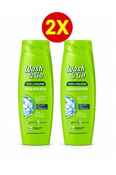 WASH&GO Wash & Go - Pachet 2 x Wash & Go Șampon Antimătreață 360 ml, 100% Vol...