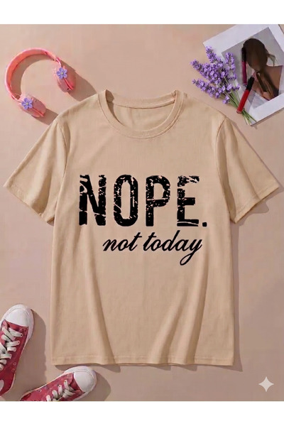 UNCİA OUTDOORS Women's Men's Nope Not Today Printed Oversized Crew Neck T-Shirt