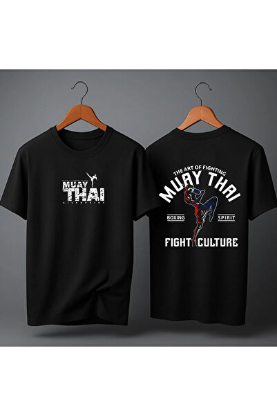 MAGORS Muay Thai Fighter Printed Oversize Unisex T-Shirt Crew Neck Cotton Wom...