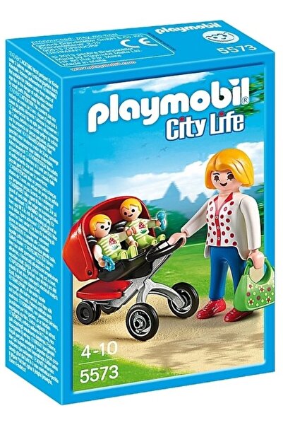 Playmobil Μαμά με δίδυμα και καρότσι (5573)