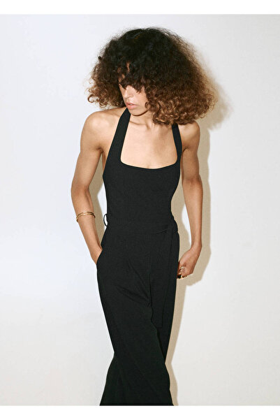 MANGO Woman Halter yaka kemerli tulum