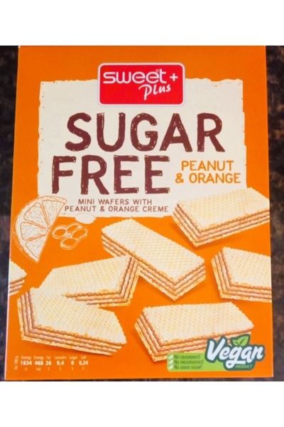 SUGARFREE 10 X СЛАДОСТИ 🍬   БЕЗ ЗАХАР ПАРФИМНИ ВАФЛИ С ПОРТОКАЛЕН КРЕМ 180 Г...