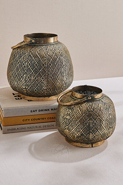 Paşabahçe Motif Metal Mumluk L, Şık Dekoratif