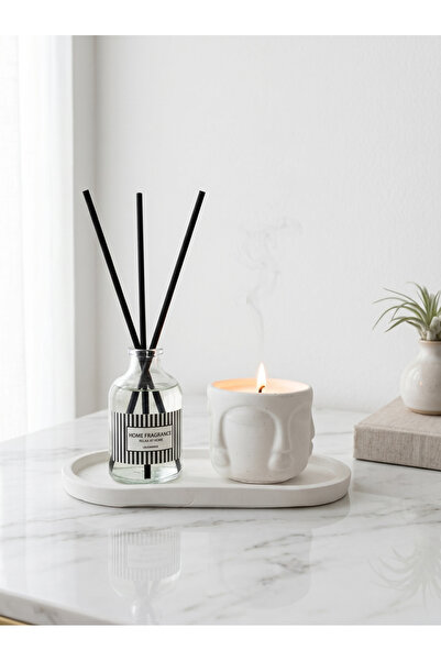 LALEZEN HOME Beyaz Stant havelka mum & Japon kirazı çiçeği koku 50ml