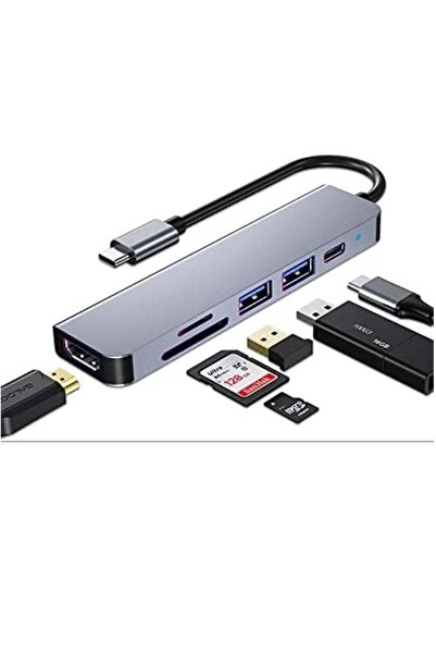 Generic محول USB C متعدد المنافذ 6 في 1 لأجهزة MacBook Pro وAir مع منفذ HDMI ...