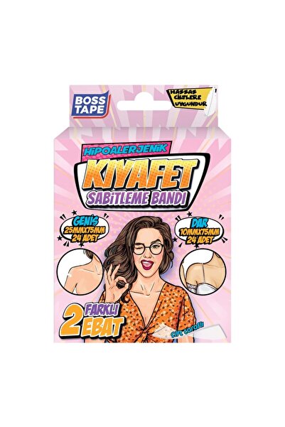 Boss Tape Bandă de fixare pentru îmbrăcăminte 25x75 mm și 10x75 mm 48 bucăți