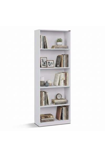 Adore Biblioteca Modern, 5 rafturi, 64x182x26 cm - Stejar