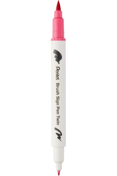 Yıldızan edl shop Brush Sing Pen قلم ذو رأس فرشاة مزدوج الجوانب باللون الأحمر...