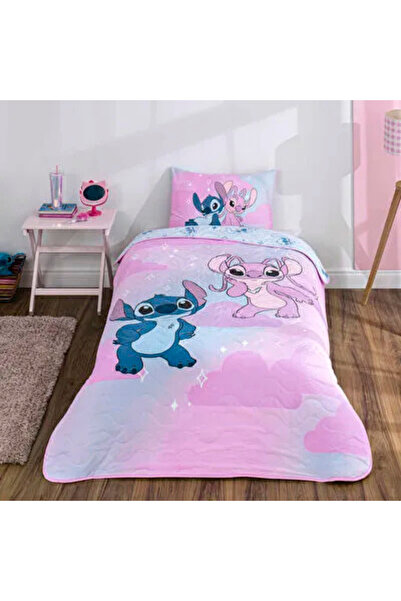 Taç Lisanslı Disney Stitch Shiny Tek Kişilik Yatak Örtüsü Seti