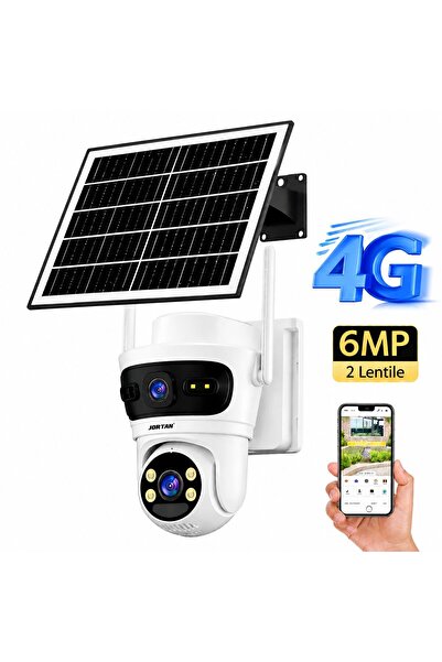 Jortan Camera de supraveghere 6MP 4G, vedere nocturna color, IP66, set comple...