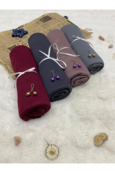 ALTIN DİKİŞ Combed Cotton Shawl Set of 4 Soft Textured Jersey Combed Cotton S...