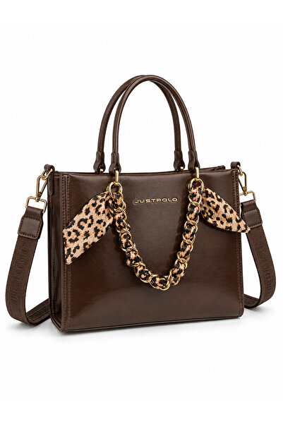 Just Polo Women's Shoulder and Crossbody Bag with Chain Detail, Suitable for ...