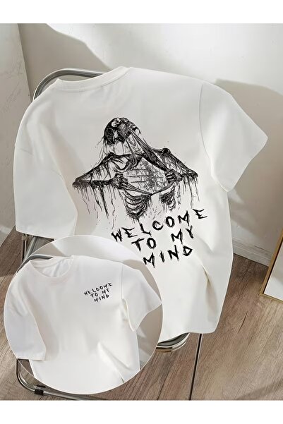 AEMİ Μπλουζάκι Unisex με στάμπα "Welcome To My Mind " σε μεγάλο μέγεθος και λ...