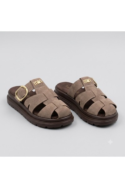 KİNDEP (Shanzeli) Closed Toe Casual Women's Slippers Vison