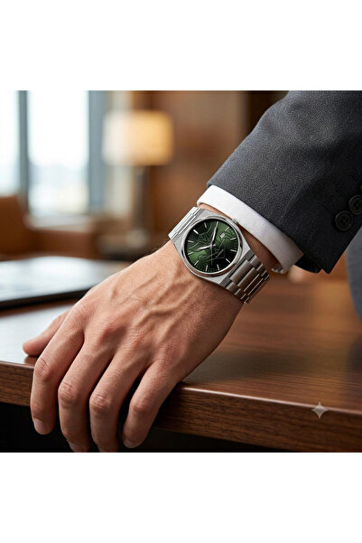Flamour Flamor Men's Silver Steel Strap Waterproof Watch