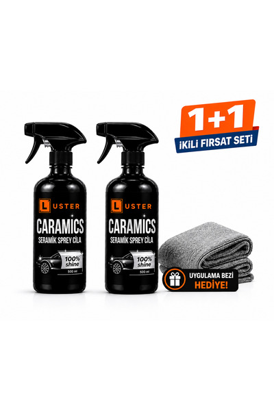 Luster Ceramics Seramik Sprey Cila 500 ml 1+1 Fırsat Paketi | Mikrofiber Uygu...