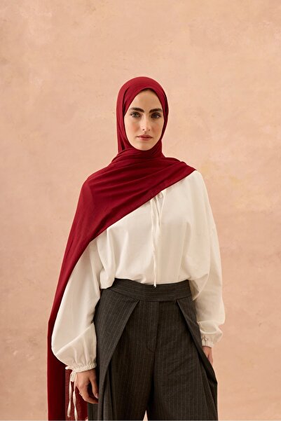 Modakaşmir Neo Cotton Shawl Cherry