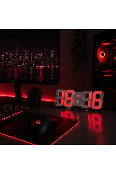 Genel Markalar Akıllı 3D LED Dijital Masa Saati – Alarm, Tarih ve Sıcaklık Gö...