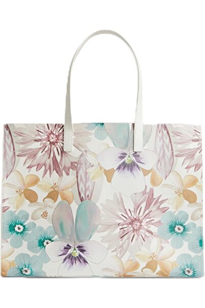 Ted Baker Halen Petal Print Tote Bag for Women, Extra Large (XL), White