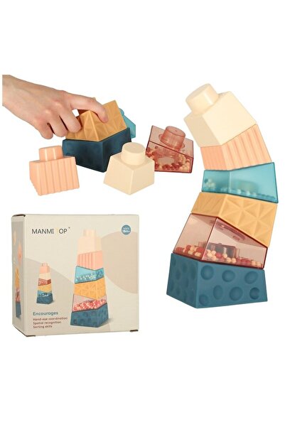 Velaris Turn senzorial Montessori, piramidal, 6 piese, plastic, 8x8x14.5cm