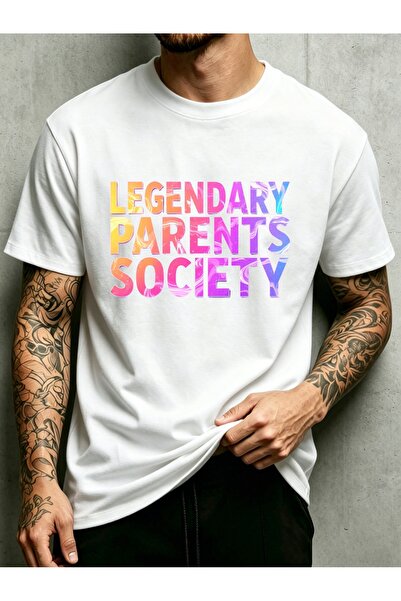 BASEPULSE تي شيرت رجالي بتصميم جرافيك من Legendary Parents Society، برقبة دائ...
