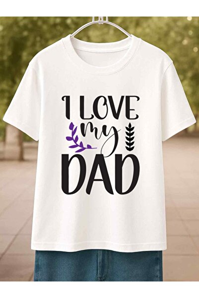 STITCHLY قميص أبيض 100% قطن بوزن 180 جرام للمتر المربع، طباعة 'I Love My'، هد...